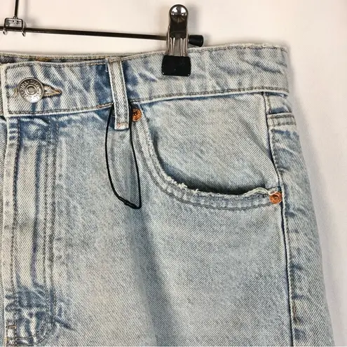 ZARA  Light Blue High Rise Distressed Denim Shorts 10