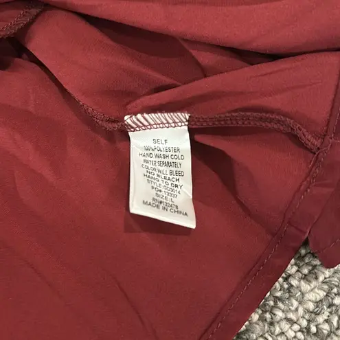 Glam NWT Burgundy Satin Babydoll Dress With Pockets Sz L
