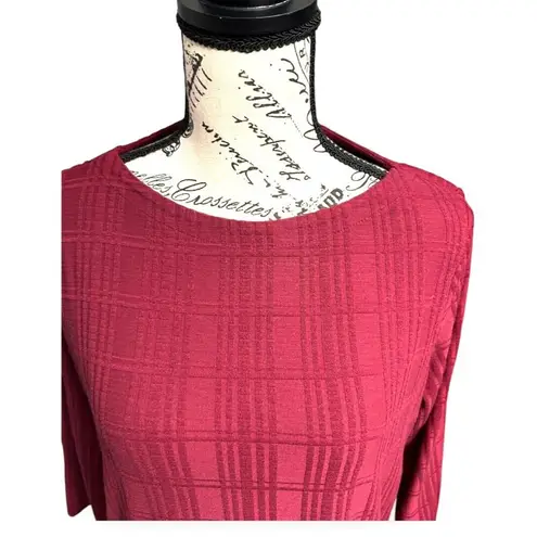 J. Jill M Wearever Collection Red Textured Knit Tunic Dress Minimalist Academia Size M