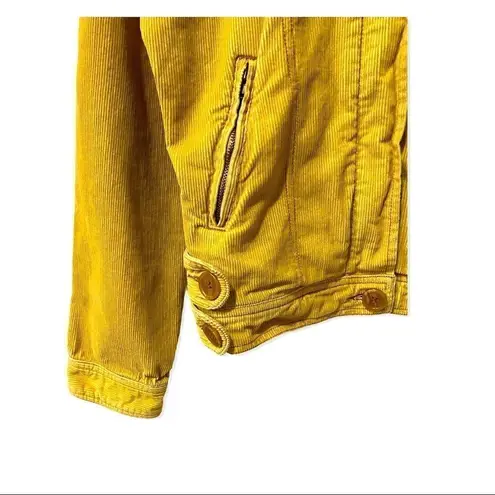 Tulle Yellow Corduroy Cropped Trucker Jacket Yellow Size M