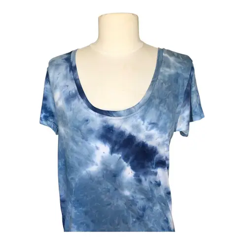 Yana K Charlotte Top Shirt LT Blue Navy DTY Brush Tie