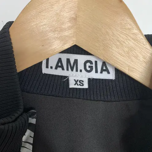 I am gia  Myra Crop Top Black Full Zip Womens XS