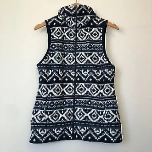 American Living NEW NWT Blue Navy Cream Aztec Tribal Print Fleece Vest Small S