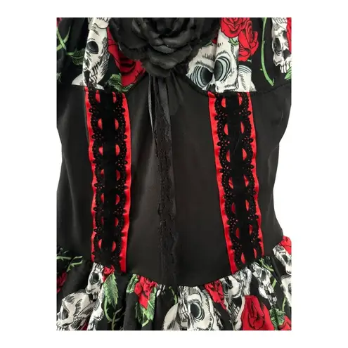 Lip service sugar skull dia Skull & Rose dress Goth & Punk dress size XS