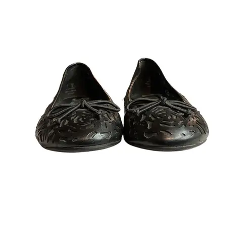 Circus Archer Ballet Flats Cutout Bow Accent Size 6M Black Comfortable