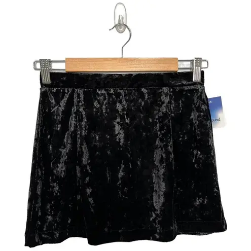 Abound New Nordstrom  Crushed Velvet Velour Mini Retro 90s Y2K Skirt Black S