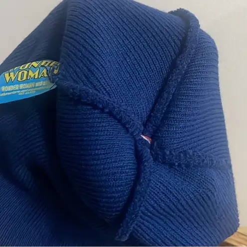 DC Comics Wonder Woman Beanie Hat Super Comic WW embroidered star logo Blue Red Pom OSFM