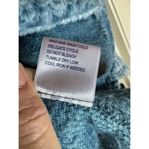 Té Verde Cozy Sherpa Fleece Half Zip Pullover – Blue & Cream – Size L Size L - Image 5