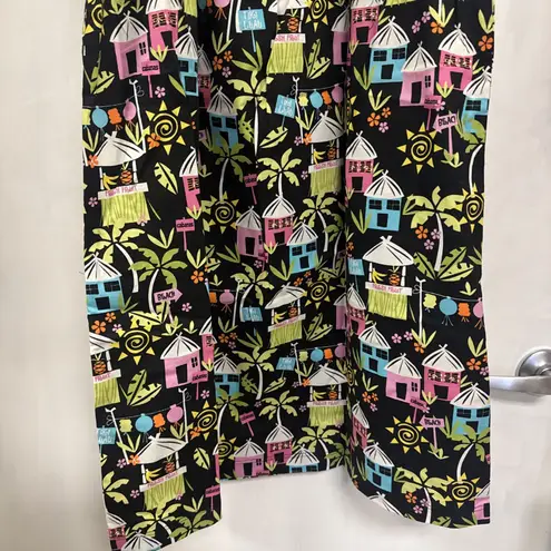 Hue Sleeveless Summer Dress Tiki Luau Hawaiian Nightshirt Print Size Large EUC