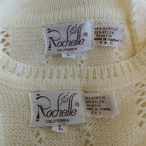 Vintage Rochelle 2pc Women's Sweater Set Size L