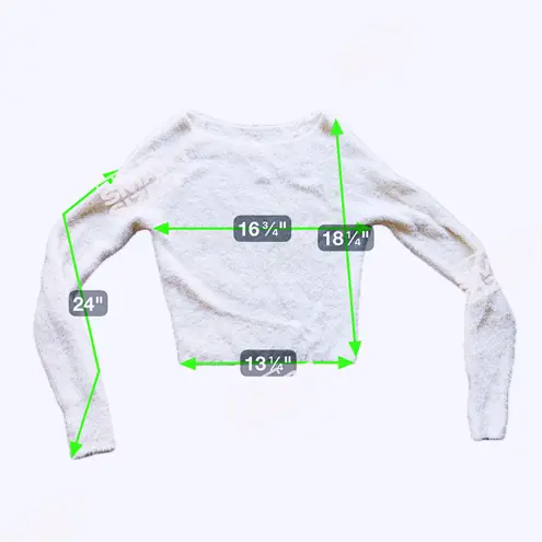 Happily Grey Cream Gold Cropped Sweater Small Holiday