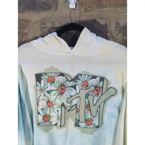 MTV Sweatshirt Hoodie Woman's One Size Cropped Tie
