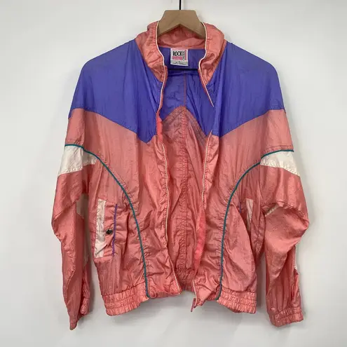 Vintage 80s Rock Creek Casuals Tracksuit Colorblock Windbreaker 2 Piece Set XS/S Pink
