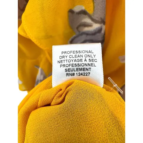 MISA Los Angeles Womens Evele Yellow Floral Printed Ruffle Mini Dress Romantic M