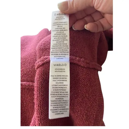 Tahari Chunky Cardigan Sweater Burgundy Size XL