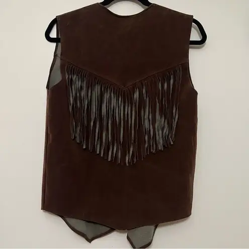 Vintage Expressions by Campus Suede Fringe Vest | Made in USA | Western Boho Brown Size undefined