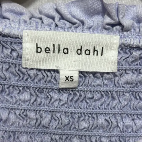 Bella Dahl Bella Dahl Womens Top XS Blue Smocked Ruffle Boho Chic Peasant Western Cowgirl