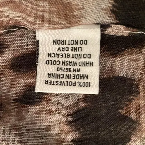 Jessica McClintock Brown Leopard Print Kimono Wrap Womens One Size Lightweight