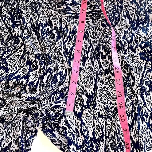 Iman M/L patterned pants stretchy waist comfy lightweight business casual pants Blue Size undefined