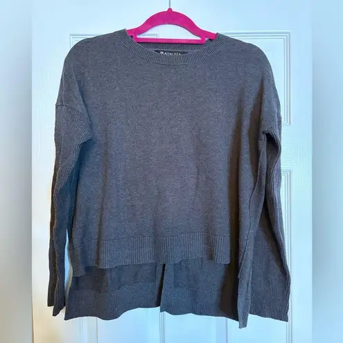 Athleta  Highland Crossback Sweater Charcoal Gray Open Back Athleisure Womens S