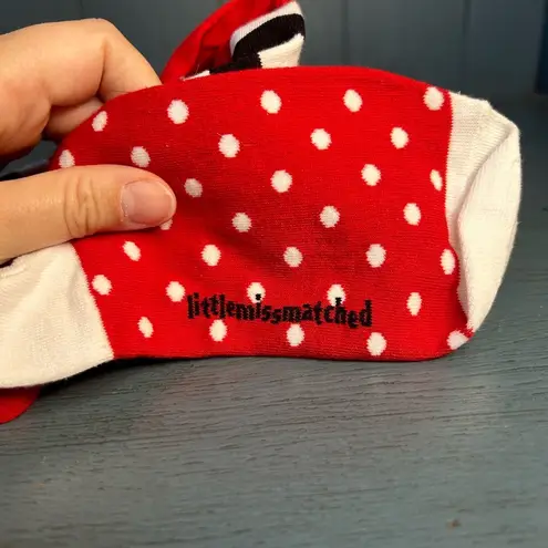 Knee High Mismatched Socks (Red/Black/White) Dots/Stripes & Ladybugs Red