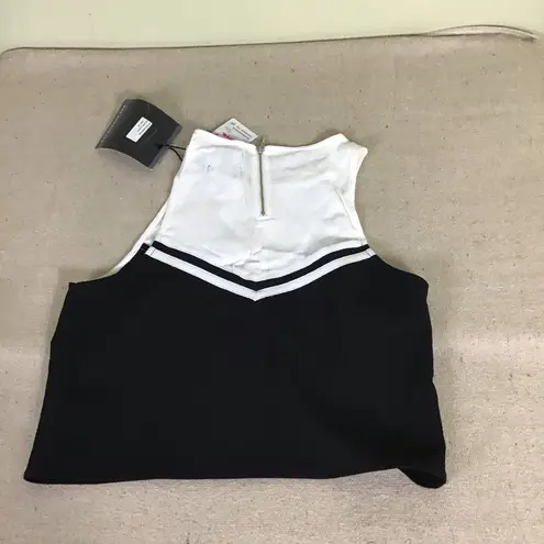 Mink Pink Cheerleader crop Top women size Medium NWT Black