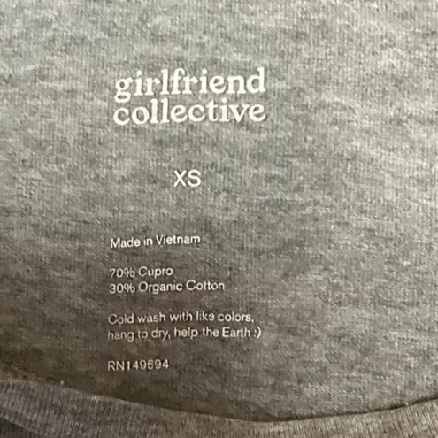 Girlfriend Collective Gray Short Sleeve Boxy Athletic T Shirt Crop Top Size XS