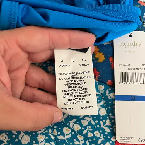 One Piece Laundry XL Blue Cold Shoulder Swimsuit