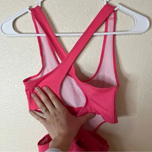 Free People FP movement Rise Pink Back It Up Jumpsuit Bodysuit NEW XS