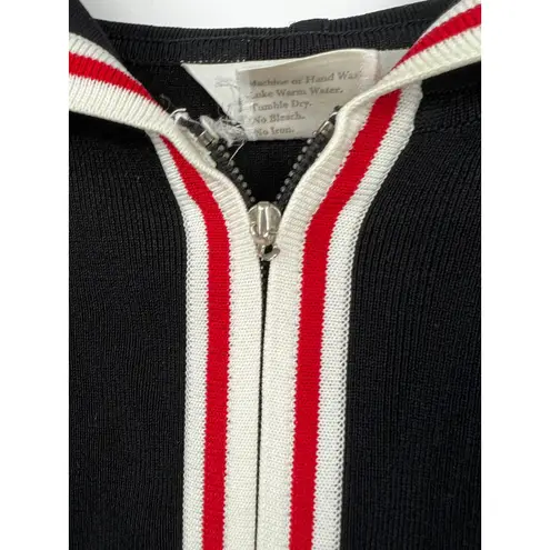 Misook Sweater Full Zip Up Knit Cardigan Hoodie Stretch Black Size M Size M