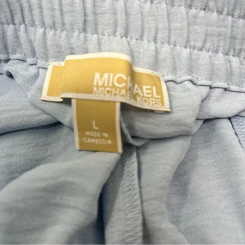 MICHAEL Michael Kors Split Hem Pull on Wide Leg Pants pastel Blue Size L NWT Size L