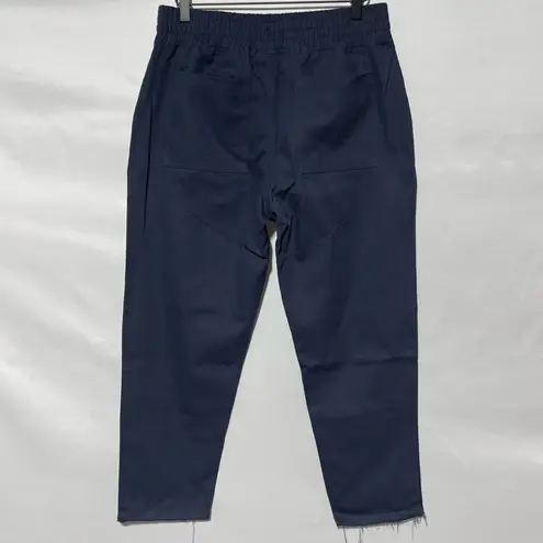 Area Stars New Drawstring Waist Raw Hem Cropped Pants Ali Navy Blue Size Large