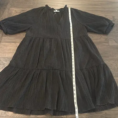 THML Black Textured Easy Fit Dress Sz M