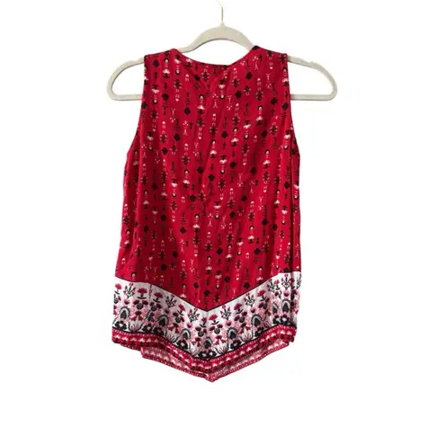 Westport Women's Red & Black Floral Print Sleeveless Blouse XS