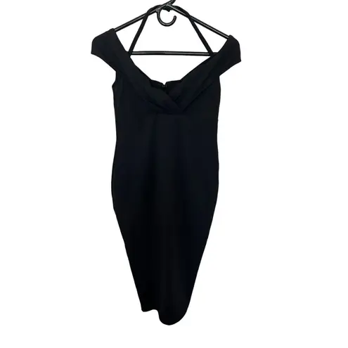 Nookie Athena Bodycon Evening Glam Halter Midi Dress Black NWT Medium