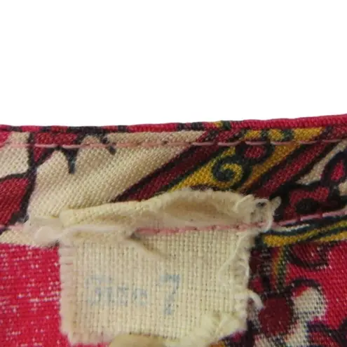 Vintage Red Cranberry Retro Paisley Flowy Tissue Blouse Bell Sleeves Small