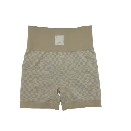SD x WFA Beige Tan Cream Khaki Compression Style Athletic Shorts Small White