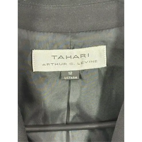 Tahari Arthur S Levine Black Lined Blazer Size 12