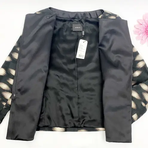 Akris Cotton Blend Full Zip Blazer Jacket Metallic Printed Luxury Art To Wear