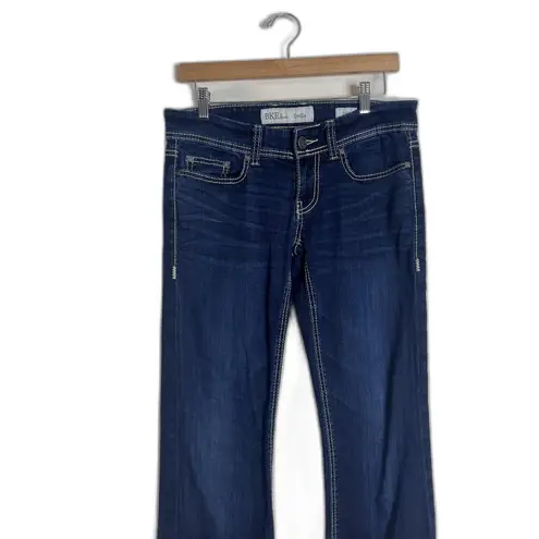 BKE Denim Stella Jeans Womens 28L Dark Wash Blue Bootcut Stretch Contrast Stitch
