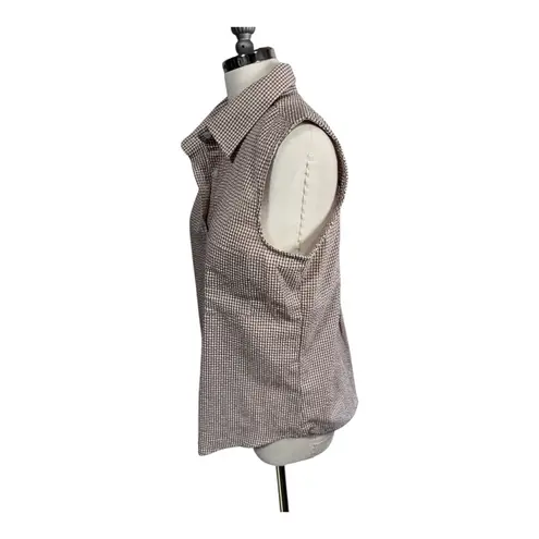 Keren Hart Brown Gingham Sleeveless Button Down Collared Top Cottagecore Women S