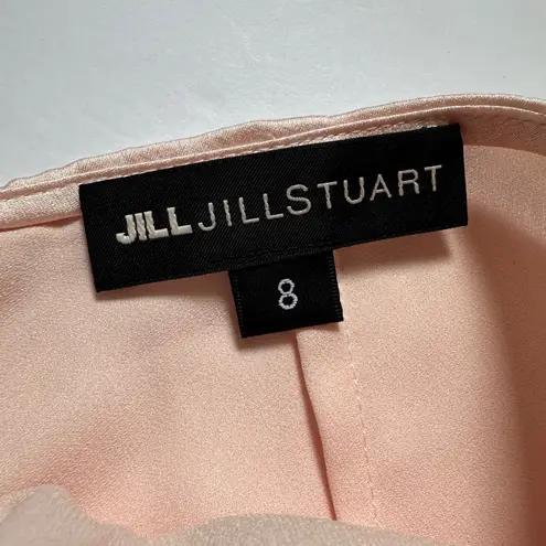 Jill Stuart Jill Jumpsuit | Blush Satin | Sz 8 | Wide leg | rose | Open Back