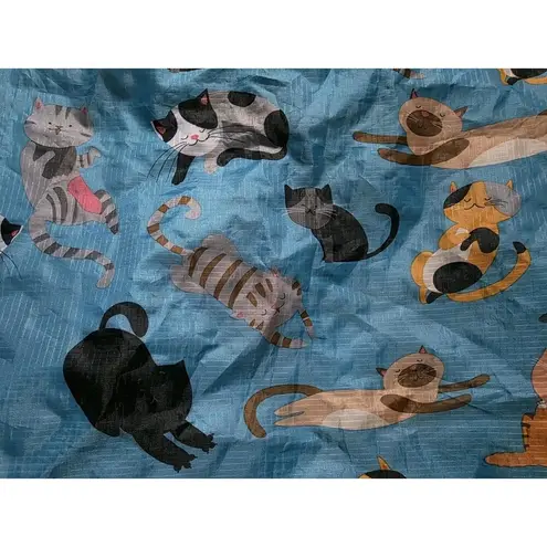 Bee Green Cats Bag Reusable Foldable Shopping Tote Kitty Cat Meow Cute Kitties