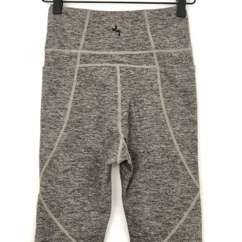 JoyLab New High Waisted 7/8 Length Leggings Brushed Knit Space Dye Brown