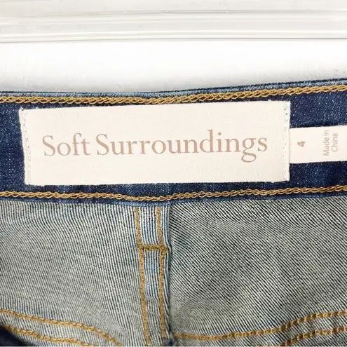 Soft Surroundings Dark Wash High Rise Flared Legs Jeans, Size 4