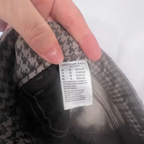 American Eagle Gray Houndstooth Curvy Super Hi