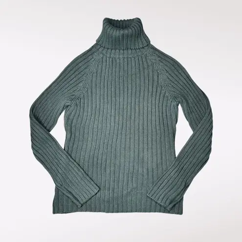 London Jean Ribbed Turtleneck Sweater Cotton Blend Size M