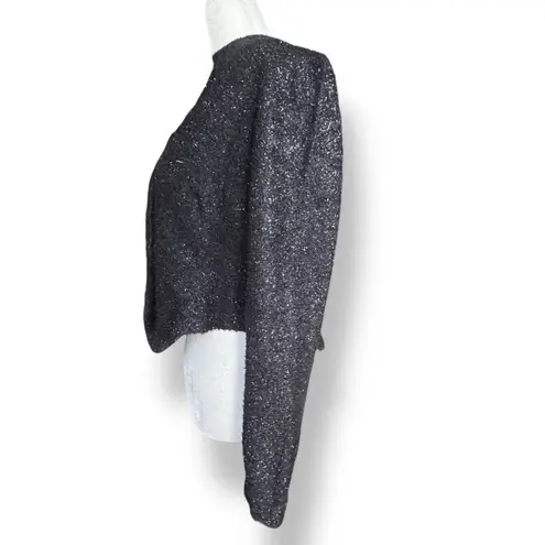 Vintage 90s Roughrider Black Metallic Cropped Jacket Western Evening Formal Size M