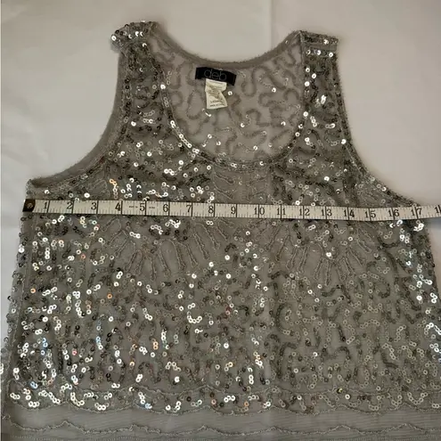 Deb Gray Sequin Crop Tank Top Size L