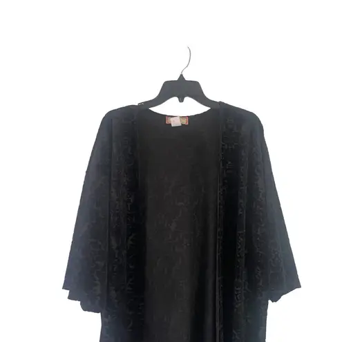 Cest La Vie Women's Size Large Whimsical Goth Witchy Velvet Open Front Cardigan Black